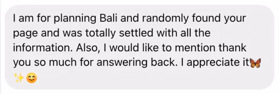 Traveler testimonial 1