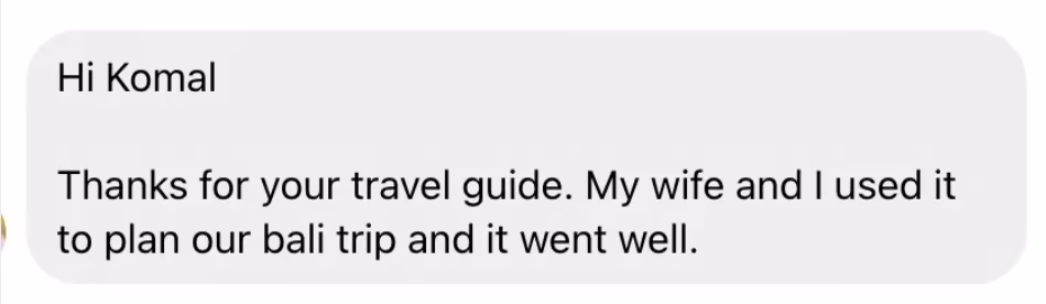 Traveler testimonial 7