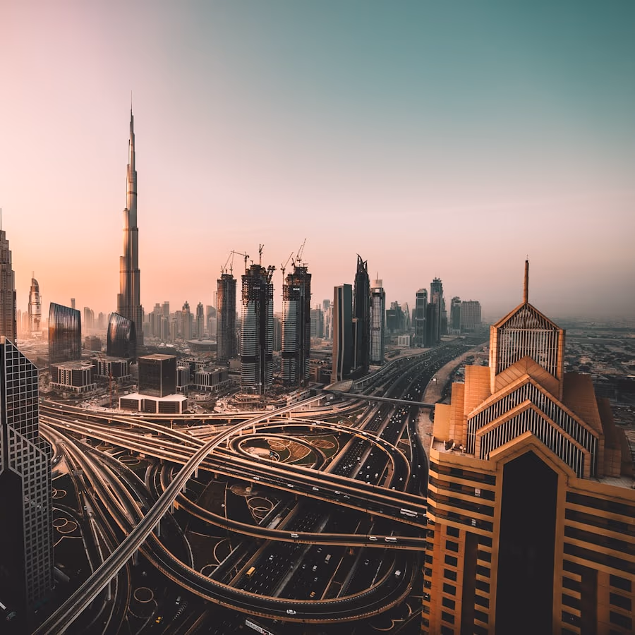 The Dubai skyline, UAE